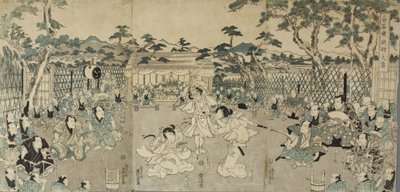 Sisaret kostavat isänsä kuoleman; kabuki-näytelmästä "Shiraishi" tekijältä Keisai Eisen