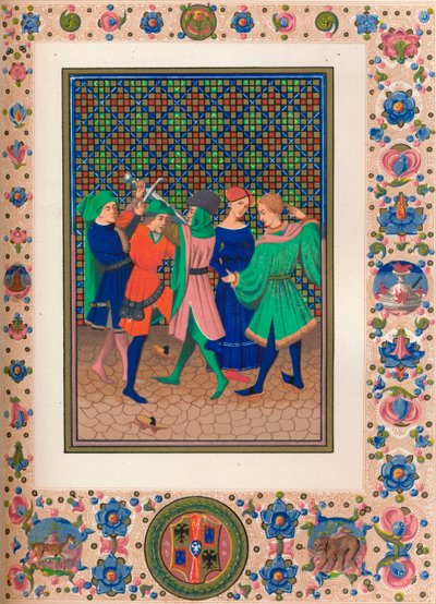 Kohtaus valaistusta käsikirjoituksesta, 1400-luku, 1849. tekijältä Kellerhoven