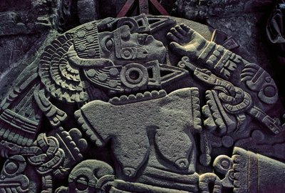 Amerikat; arkeologia; Meksiko; Templo Mayor; suuri atsteekkien temppeli; Coyolxauqui, 2010 (kuva) tekijältä Kenneth Garrett