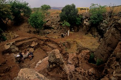 Drimolean Site, lähellä Johannesburgia, Etelä-Afrikka, 2 miljoonaa vuotta vanha hominidi, tekijältä Kenneth Garrett