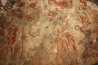 Maya; Maya-muraalit; San Bartolo; Guatemala; tohtori Bill Saturno, 2002 (kuva) tekijältä Kenneth Garrett