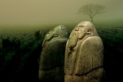 Uutta valoa Olmec-heimoon. 6" korkea; nefriitti; Tuxtla Shamaanipatsaan pienoispatsas; Duck mas... tekijältä Kenneth Garrett