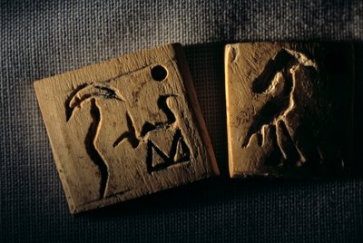 Norsunluun etiketti, varhaisin kirjoitus, Dr. Gunter Dreyer, Egypti, 2005 (kuva). tekijältä Kenneth Garrett
