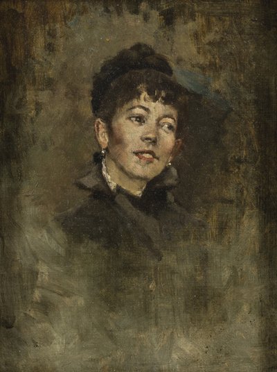 Nuoren tytön pää, 1878-1882 (öljy sommitelmalevylle) tekijältä Kenyon Cox