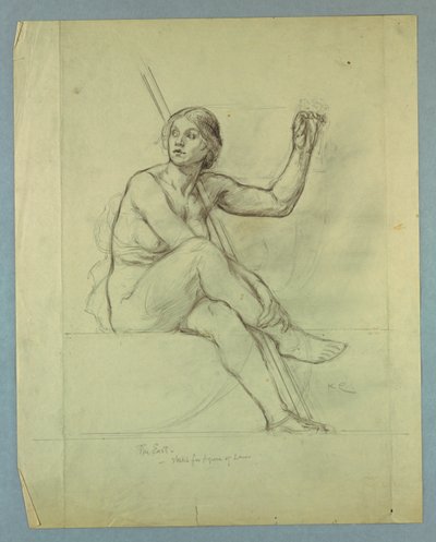 Law, Nude Study for "Contemplative Spirit of the East", Lunette in East Grand Staircase, Minnesota State Capitol, Saint Paul, MN tekijältä Kenyon Cox