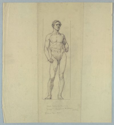 Alastontutkimus "Rohkeuden" hahmolle, muistoikkuna Jacob Dolson Coxille, Oberlin College tekijältä Kenyon Cox