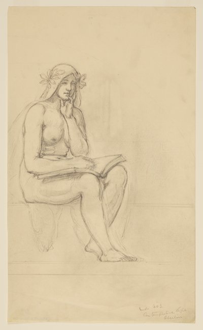 Alastontutkimus "The Contemplative Life" varten Lunetten hallintorakennuksessa, Oberlin College, Oberlin, OH tekijältä Kenyon Cox