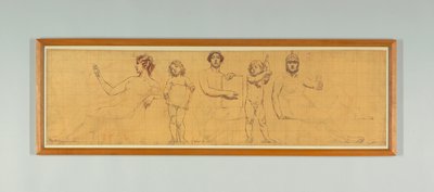 The Statute Law, Study for Right Panel of "The Reign of Law", Frieze muutoksenhakutuomioistuimelle, New York tekijältä Kenyon Cox