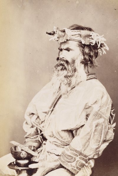 Ainu Man, noin 1890-luku (gelatiinihopeaprintti) tekijältä Kenzô Tamoto