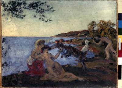 Mytologinen malli. Ker Xavier Rousselin (1867-1944) maalaus, noin 1903. Öljy pahville. Nabis. Koko: 47 x 62 cm. Eremitaaši, Pietari (Pietari) tekijältä Ker Xavier Roussel