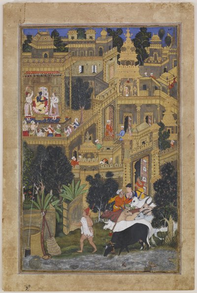 Lord Krishna kultaisessa kaupungissa, noin 1586 tekijältä Kesav Kalan