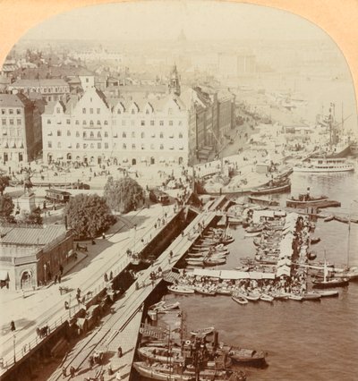 Satama, Tukholma, Ruotsi, 1901. tekijältä Keystone View Company