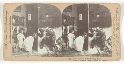 Jessie - Katson, tuleeko hän, Harold. Joulupukki - Katson nukkuvatko nuo lapset, 1899. tekijältä Keystone View Company