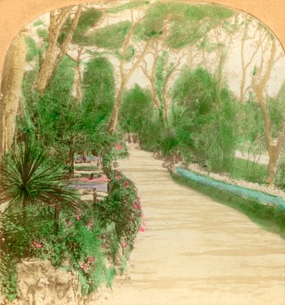 Promenade, Alameda Garden, Gibraltarin kallio, 1896. tekijältä Keystone View Company