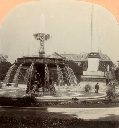 Royal Square, Fountain, Stuttgart, Saksa, 1896. tekijältä Keystone View Company