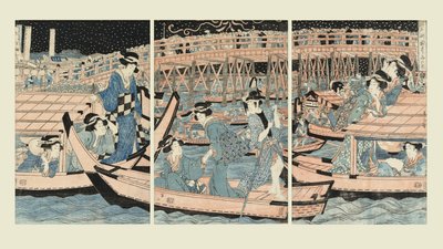 Vilvoittelua Ryogoku-sillalla tekijältä Kikugawa Eizan