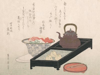 Astiat teetä ja kakkukulhoa varten, 1800-luku. tekijältä Kikugawa Eizan