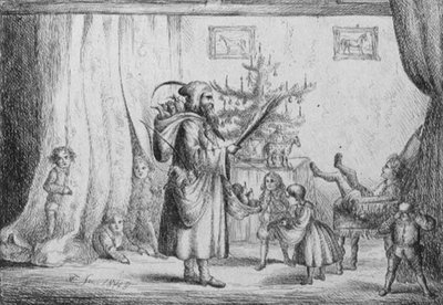 Joulupukki tuo lahjoja kuninkaan lapsille tekijältä King of Portugal Fernando II