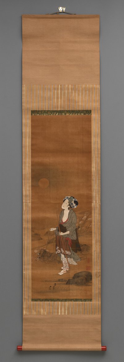Pysyvä hahmo, n. 1790-1850 (akvarelli silkille) tekijältä Kitagawa Fujimaro