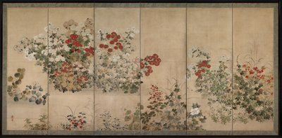 Neljän vuodenajan kukat, 1600-luvun puoliväli. tekijältä Kitagawa Sosetsu