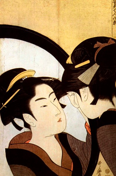Kauneus peilin edessä, n. 1793. tekijältä Kitagawa Utamaro