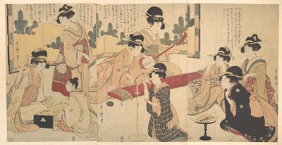 Iloinen illanvietto tekijältä Kitagawa Utamaro