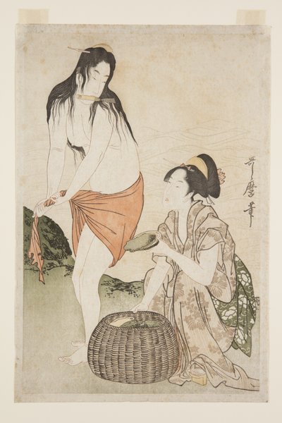 Abalone Divers (värillinen puupalikkaprintti) tekijältä Kitagawa Utamaro