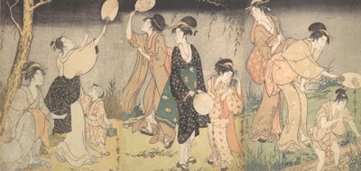 Catching fireflies Hotaru gari, ca. 1796-97. tekijältä Kitagawa Utamaro