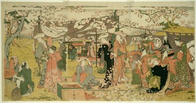 Kirsikankukka-ateria (Oka no utage) tekijältä Kitagawa Utamaro
