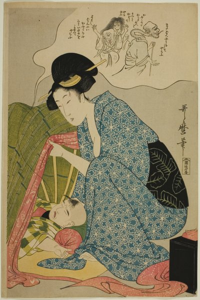 Lapsen painajainen aaveista tekijältä Kitagawa Utamaro