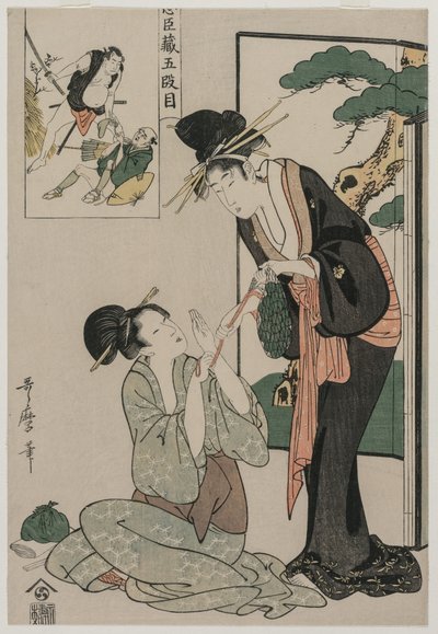 Chushingura: Loyalty-varaston V näytös, 1790-luvun loppu. tekijältä Kitagawa Utamaro