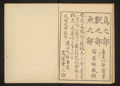 Colophon tekijältä Kitagawa Utamaro