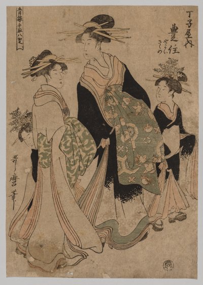 Kurtisaanit ja hoitajat tekijältä Kitagawa Utamaro