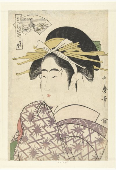 Kurtisaani ja Ide Tama -joki The Six Tama Rivers (sarjan nimi) tekijältä Kitagawa Utamaro