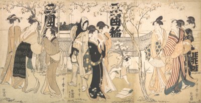 Maku meguri pyhäkkö Maku meguri shinto-asteikko, 1799. tekijältä Kitagawa Utamaro