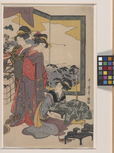 Ebisu Festival (värillinen puupainatus) tekijältä Kitagawa Utamaro