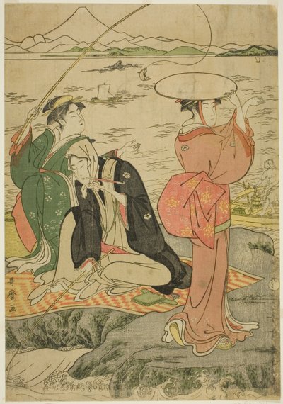 Kalastus Iwayassa, Enoshimassa tekijältä Kitagawa Utamaro