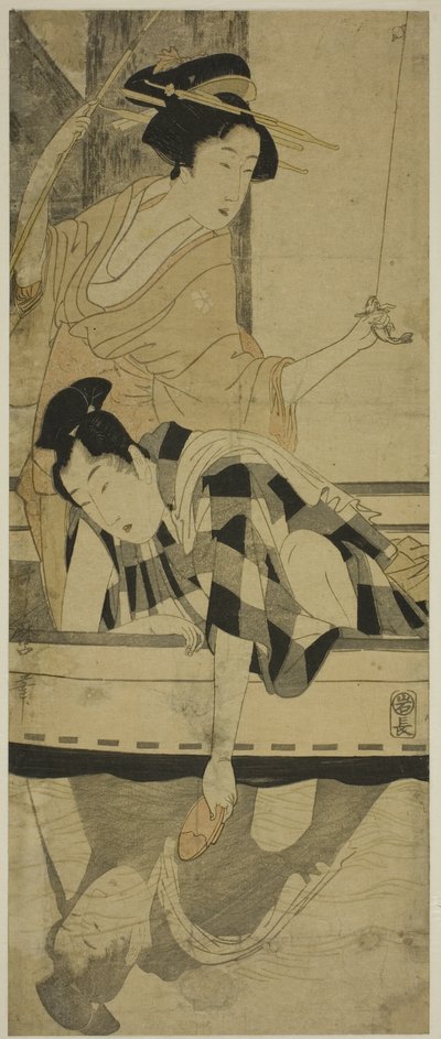 Kalastus sillan alla tekijältä Kitagawa Utamaro