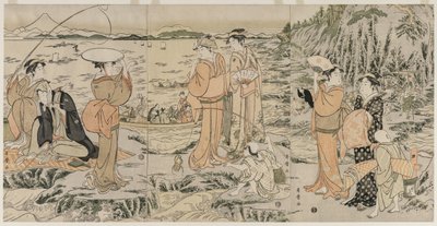 Kalastusta leikkuulaudalla Enoshimassa tekijältä Kitagawa Utamaro
