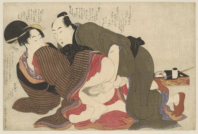 Naimisissa oleva mies ja leski Negai no itoguchi (sarjan nimi) tekijältä Kitagawa Utamaro