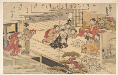 Tytöt leikkivät simpukoilla tekijältä Kitagawa Utamaro