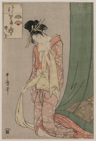 Hanaōgi of Ōgiya Kuvapalapelit-sarjasta tekijältä Kitagawa Utamaro