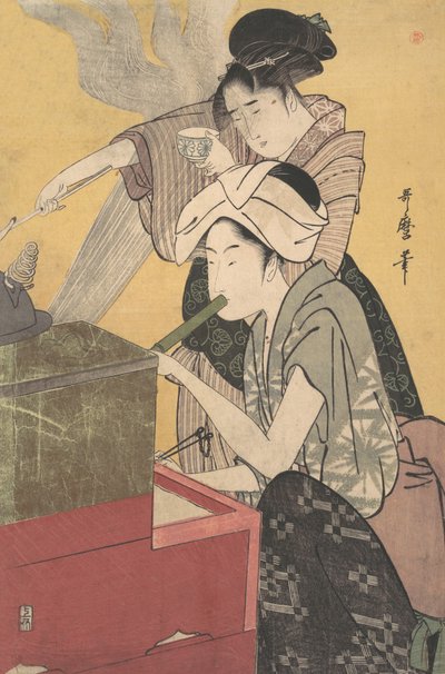 Keittiössä n. 1794-95. tekijältä Kitagawa Utamaro