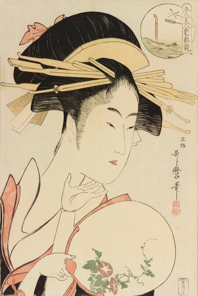 Matsubayan Kisegawa, sarjasta Comparing the Charms of Five Beauties, c. 1795. tekijältä Kitagawa Utamaro