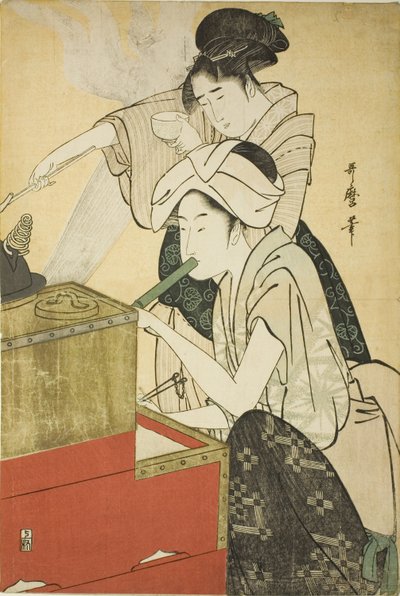 Keittiön kohtaus tekijältä Kitagawa Utamaro