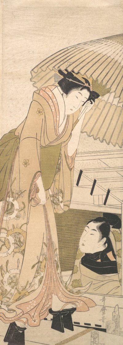 wangjin g-s Tagen jäsen Te S:n lumilaituri, 1800. tekijältä Kitagawa Utamaro