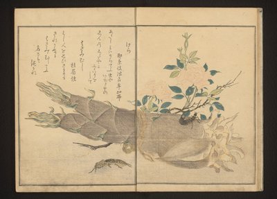 Myyräkriketti ja korvaperukku bambunversoissa tekijältä Kitagawa Utamaro