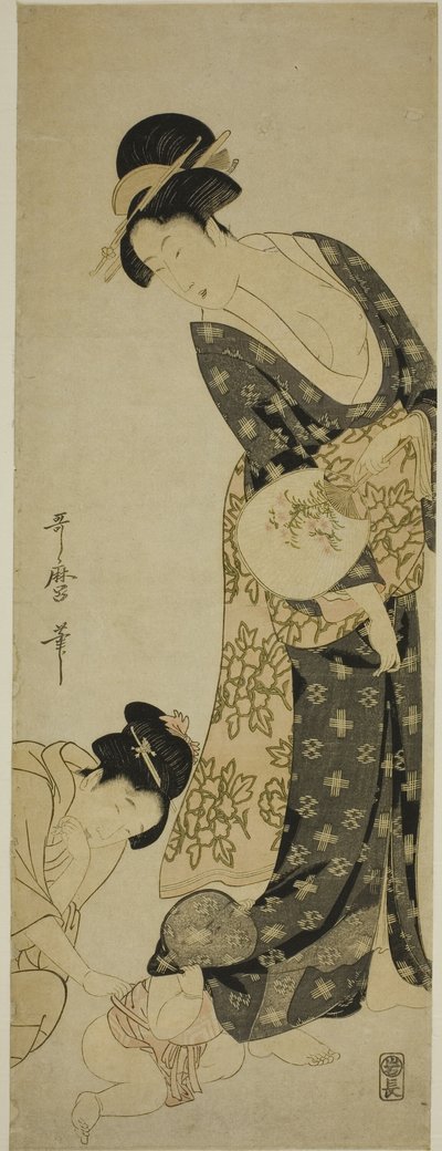 Äiti ja lapsi tekijältä Kitagawa Utamaro