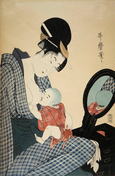 Äiti ja lapsi, 1797. tekijältä Kitagawa Utamaro