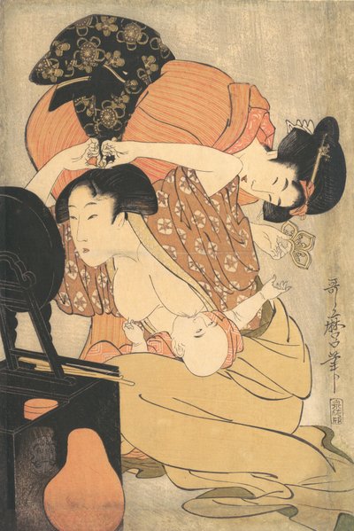 Äiti ja lapsi, n. 1793. tekijältä Kitagawa Utamaro
